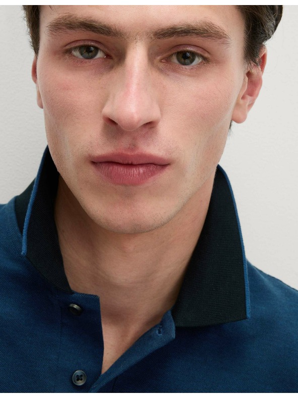 Marks & Spencer Polokošeľa Pique so zvýraznenými okrajmi The Ultimate Marks & Spencer modrá