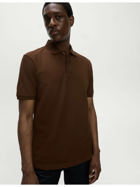 Marks & Spencer Polokošeľa The Ultimate Pique Marks & Spencer hnedá