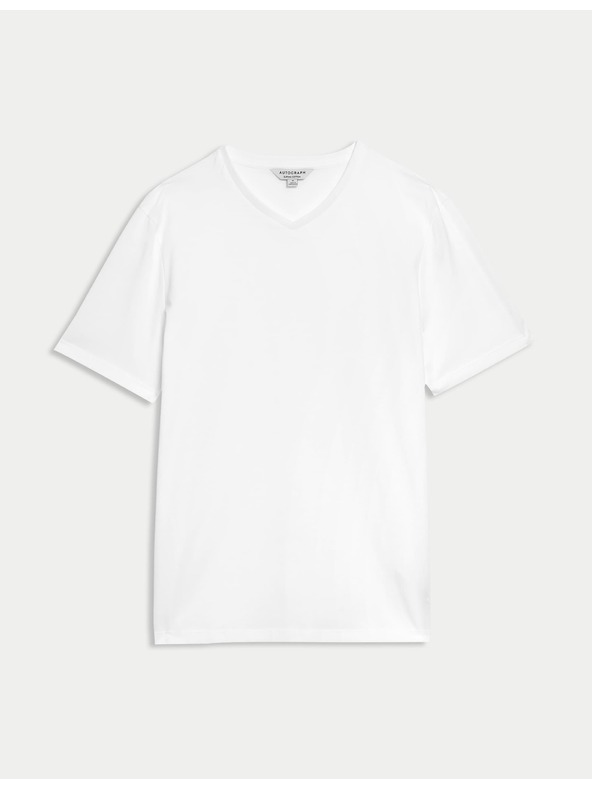 Marks & Spencer Tričko s výstrihom do V, z čistej bavlny Supima® Marks & Spencer biela