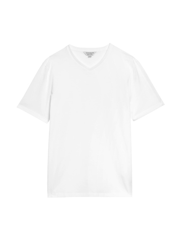 Marks & Spencer Tričko s výstrihom do V, z čistej bavlny Supima® Marks & Spencer biela