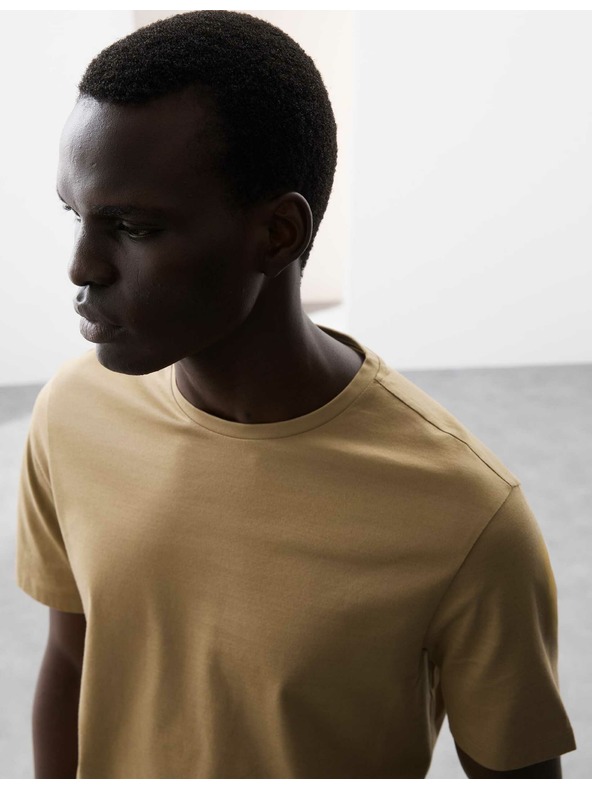 Marks & Spencer Tričko z prémiovej bavlny, úzky strih Marks & Spencer hnedá