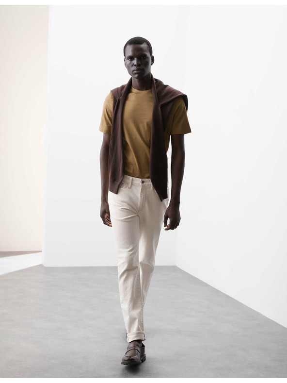 Marks & Spencer Tričko z prémiovej bavlny, úzky strih Marks & Spencer hnedá