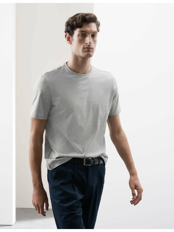 Marks & Spencer Tričko z prémiovej bavlny, úzky strih Marks & Spencer sivá