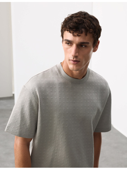 Marks & Spencer Žakárové tričko Scuba s vysokým podielom bavlny Marks & Spencer sivá