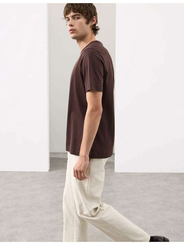 Marks & Spencer Tričko z prémiovej bavlny, úzky strih Marks & Spencer hnedá