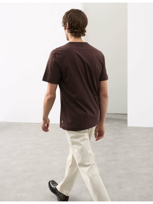 Marks & Spencer Tričko z prémiovej bavlny, úzky strih Marks & Spencer hnedá