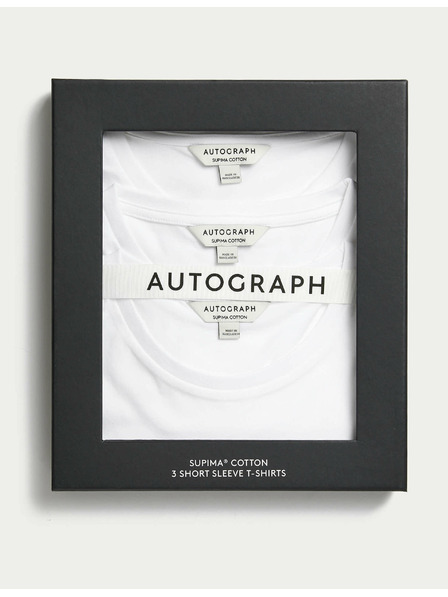 Marks & Spencer Tričko z čistej bavlny Supima®, 3 ks Marks & Spencer biela