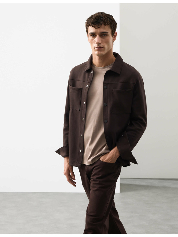 Marks & Spencer Tričko z prémiovej bavlny, úzky strih Marks & Spencer hnedá