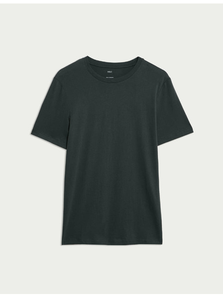 Marks & Spencer Tričko ku krku z čistej bavlny Marks & Spencer zelená