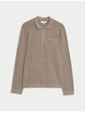 Marks & Spencer Polokošeľa Milano Knit s voľným zipsom Marks & Spencer hnedá