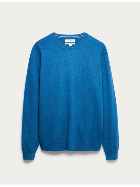 Marks & Spencer Sveter z čistého kašmíru s výstrihom ku krku Marks & Spencer modrá