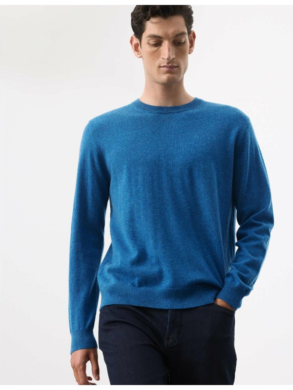 Marks & Spencer Sveter z čistého kašmíru s výstrihom ku krku Marks & Spencer modrá