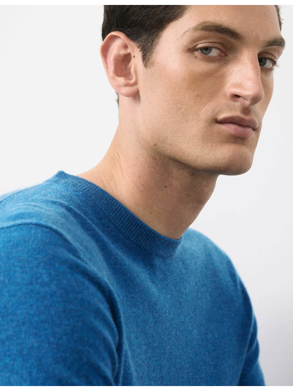 Marks & Spencer Sveter z čistého kašmíru s výstrihom ku krku Marks & Spencer modrá