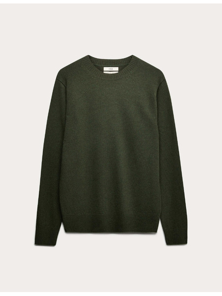 Marks & Spencer Sveter s výstrihom ku krku z jahňacej vlny Marks & Spencer zelená