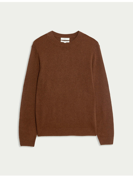 Marks & Spencer Sveter s výstrihom ku krku z jahňacej vlny Marks & Spencer hnedá