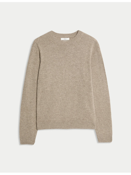 Marks & Spencer Sveter s výstrihom ku krku z jahňacej vlny Marks & Spencer béžová