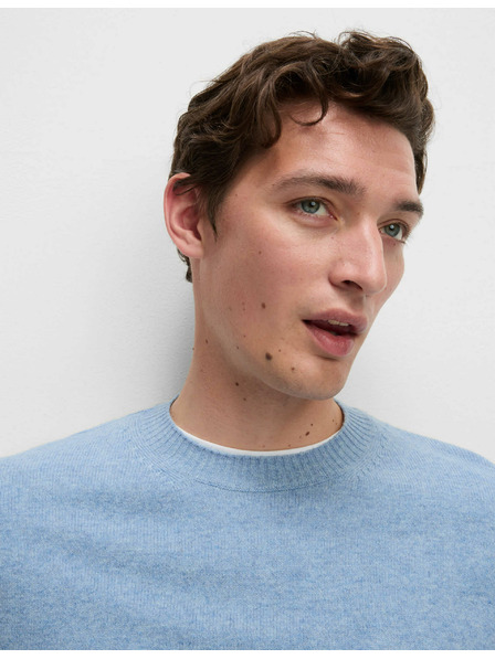 Marks & Spencer Sveter s výstrihom ku krku z jahňacej vlny Marks & Spencer modrá