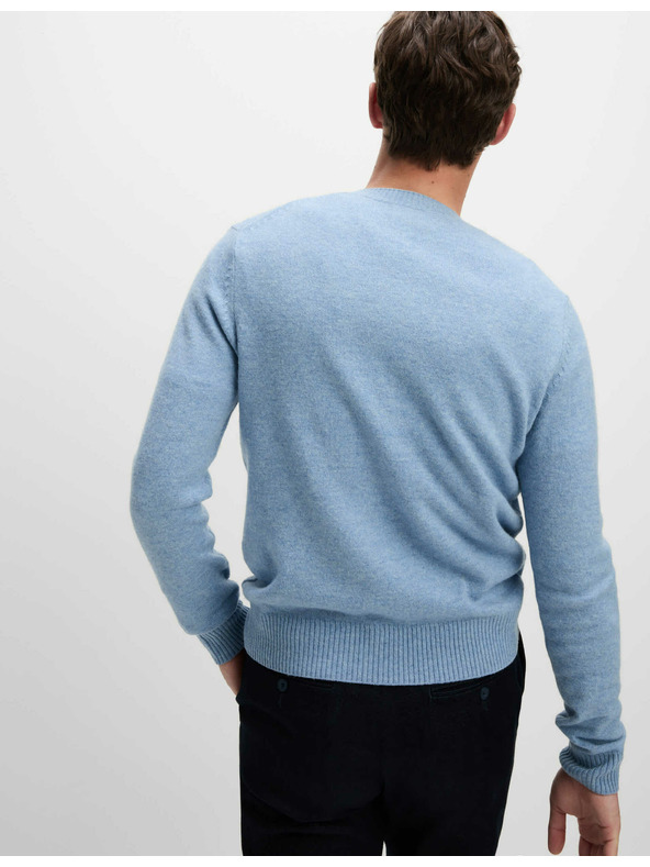 Marks & Spencer Sveter s výstrihom ku krku z jahňacej vlny Marks & Spencer modrá