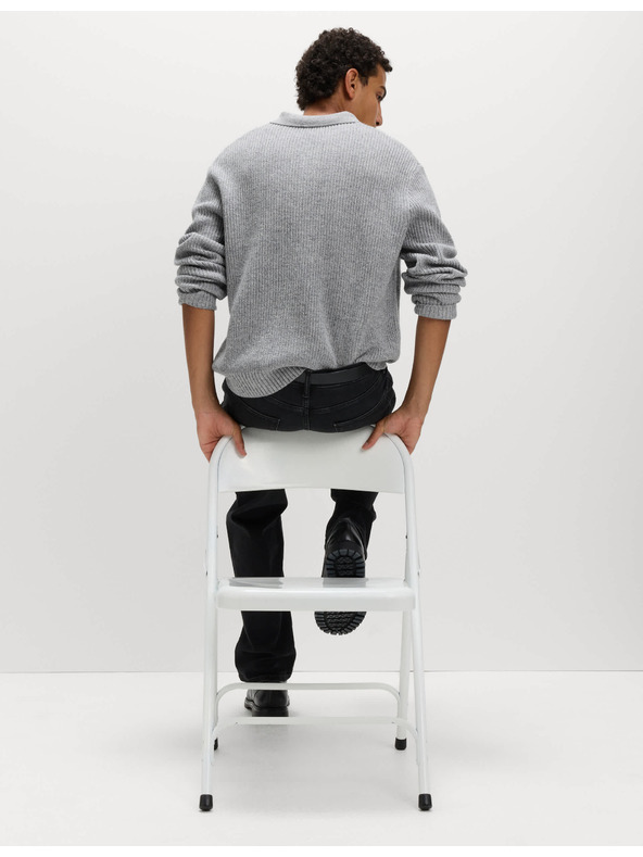 Marks & Spencer Pletená polokošeľa zo zmesi jahňacej vlny Marks & Spencer sivá