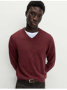 Marks & Spencer Čisto bavlnený sveter s výstrihom do V Marks & Spencer červená