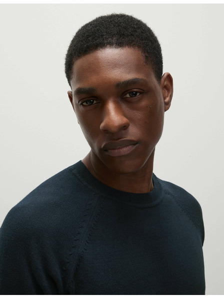 Marks & Spencer Sveter z čistej bavlny, s výstrihom ku krku Marks & Spencer námorná modrá