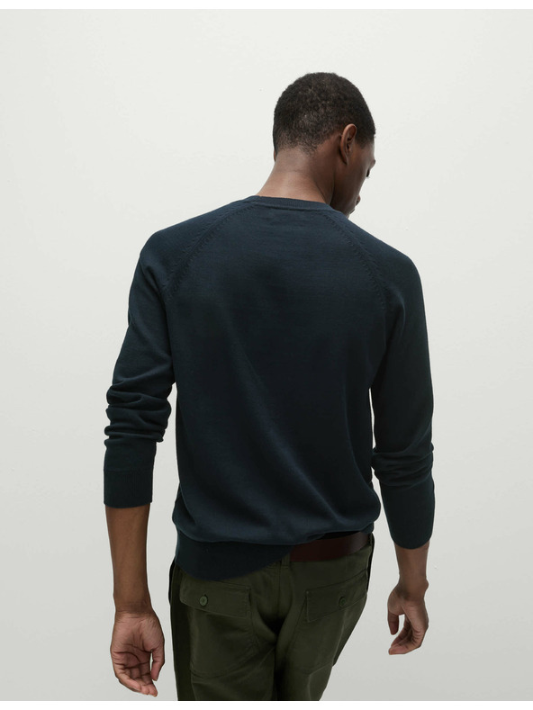 Marks & Spencer Sveter z čistej bavlny, s výstrihom ku krku Marks & Spencer námorná modrá