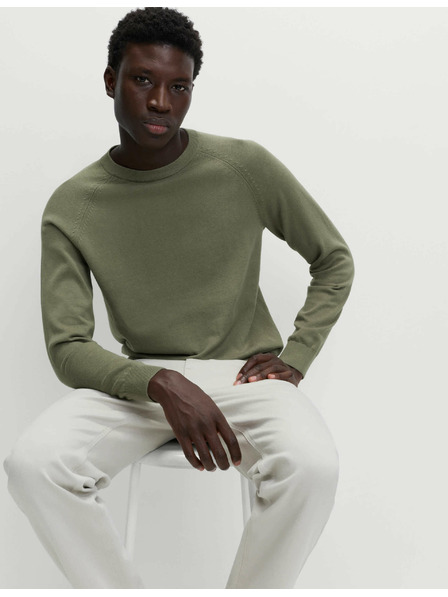 Marks & Spencer Sveter z čistej bavlny, s výstrihom ku krku Marks & Spencer zelená