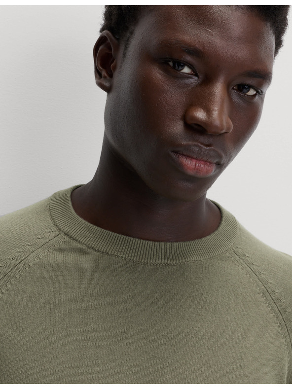 Marks & Spencer Sveter z čistej bavlny, s výstrihom ku krku Marks & Spencer zelená
