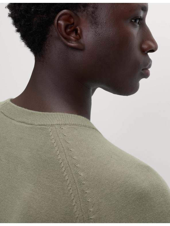 Marks & Spencer Sveter z čistej bavlny, s výstrihom ku krku Marks & Spencer zelená