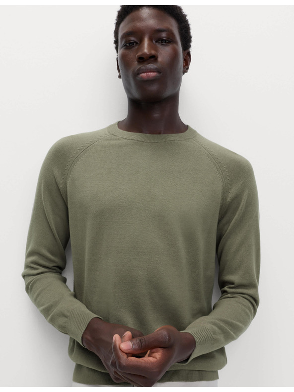 Marks & Spencer Sveter z čistej bavlny, s výstrihom ku krku Marks & Spencer zelená