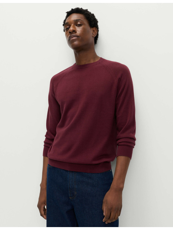 Marks & Spencer Sveter z čistej bavlny, s výstrihom ku krku Marks & Spencer červená