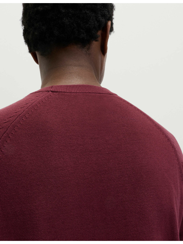 Marks & Spencer Sveter z čistej bavlny, s výstrihom ku krku Marks & Spencer červená