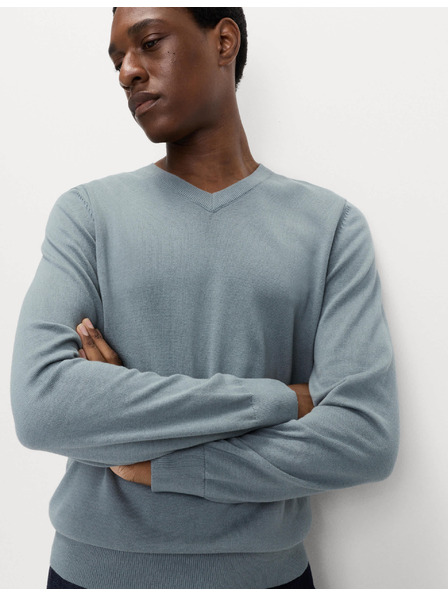 Marks & Spencer Čisto bavlnený sveter s výstrihom do V Marks & Spencer sivá