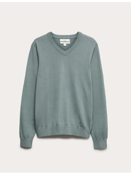 Marks & Spencer Čisto bavlnený sveter s výstrihom do V Marks & Spencer sivá