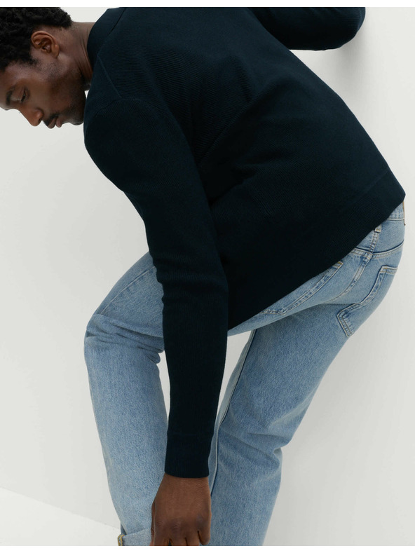 Marks & Spencer Pletená bunda zo zmesi bavlny Marks & Spencer námorná modrá