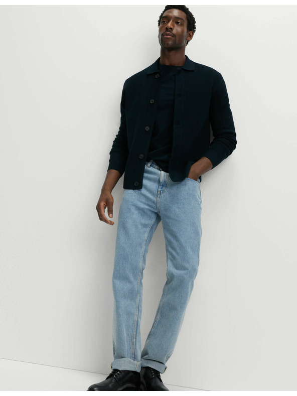 Marks & Spencer Pletená bunda zo zmesi bavlny Marks & Spencer námorná modrá