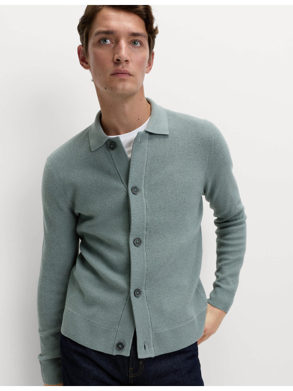 Marks & Spencer Pletená bunda zo zmesi bavlny Marks & Spencer sivá