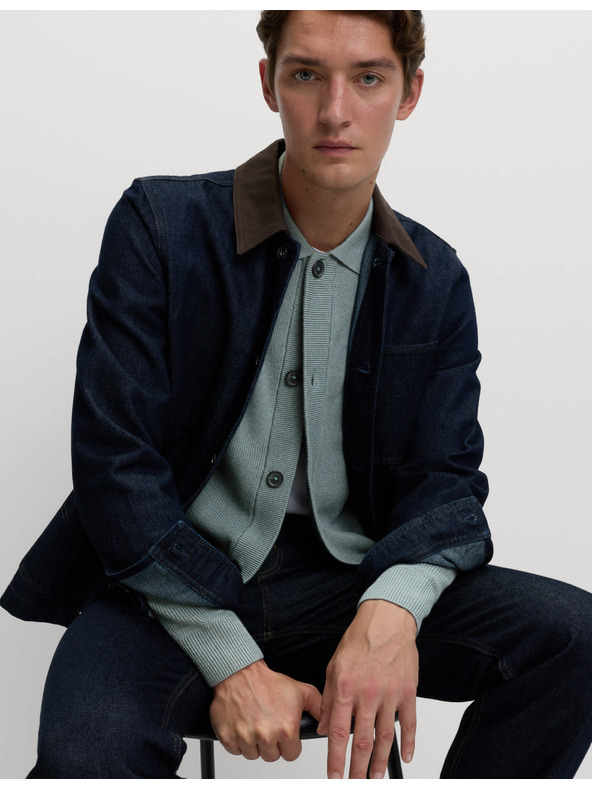 Marks & Spencer Pletená bunda zo zmesi bavlny Marks & Spencer sivá