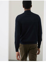 Marks & Spencer Sveter s krátkym zipsom z čistej extra jemnej vlny merino Marks & Spencer námorná modrá