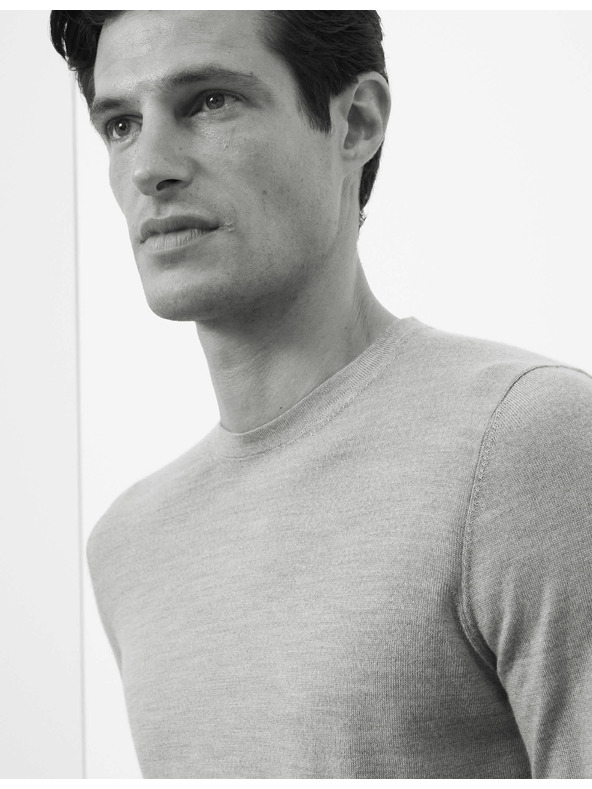 Marks & Spencer Sveter z čistej mimoriadne jemnej vlny merino Marks & Spencer sivá