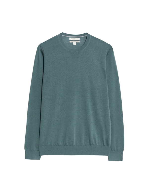 Marks & Spencer Sveter z čistej mimoriadne jemnej vlny merino Marks & Spencer zelená