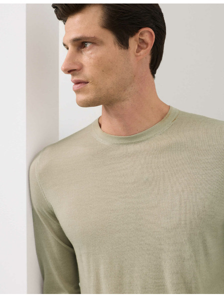 Marks & Spencer Sveter z čistej mimoriadne jemnej vlny merino Marks & Spencer béžová