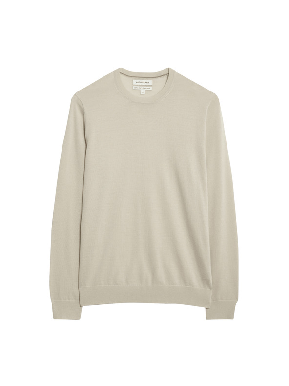 Marks & Spencer Sveter z čistej mimoriadne jemnej vlny merino Marks & Spencer béžová