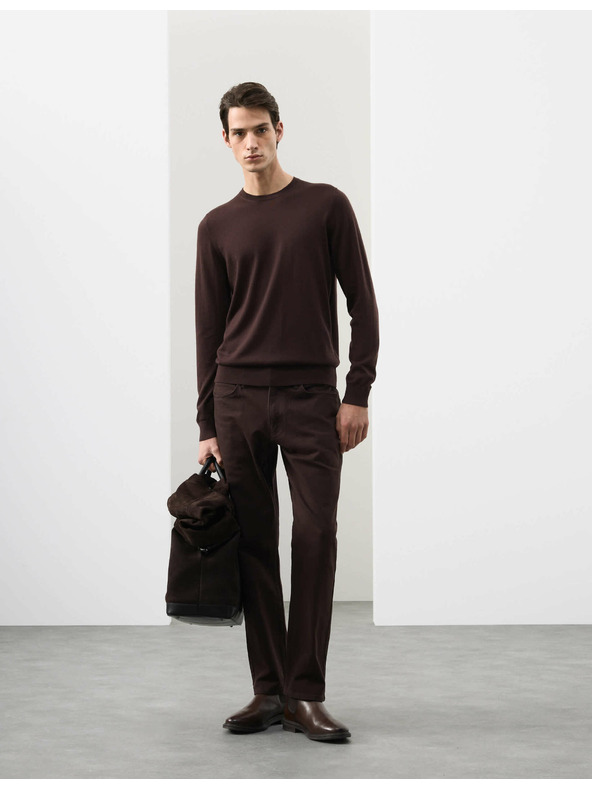 Marks & Spencer Sveter z čistej mimoriadne jemnej vlny merino Marks & Spencer hnedá