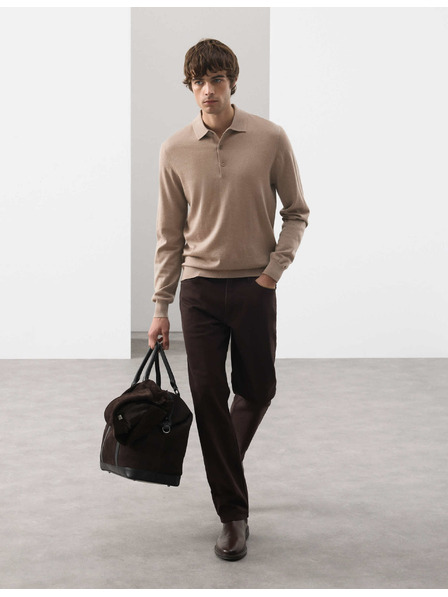 Marks & Spencer Polokošeľa z čistej extra jemnej vlny merino Marks & Spencer hnedá