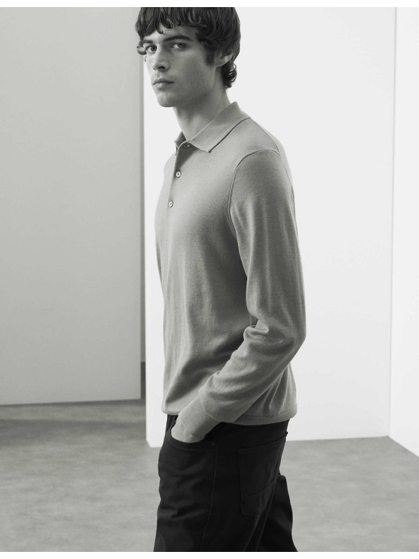 Marks & Spencer Polokošeľa z čistej extra jemnej vlny merino Marks & Spencer hnedá