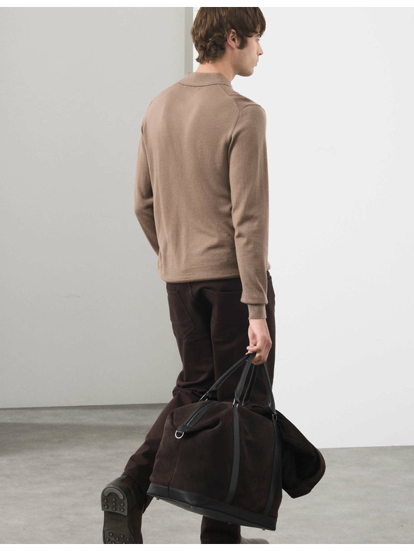 Marks & Spencer Polokošeľa z čistej extra jemnej vlny merino Marks & Spencer hnedá