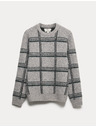 Marks & Spencer Kockovaný sveter so stojačikom a rozmazaným efektom Marks & Spencer sivá