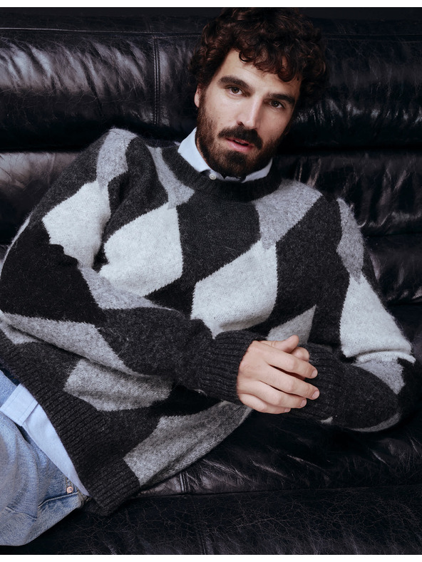 Marks & Spencer Pletená vesta zo zmesi bavlny s okrúhlym výstrihom Marks & Spencer sivá