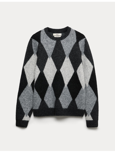 Marks & Spencer Pletená vesta zo zmesi bavlny s okrúhlym výstrihom Marks & Spencer sivá